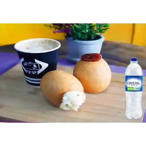 Combo Buñuelo Muy Quesudito + Cristal Sin Gas 600 ml