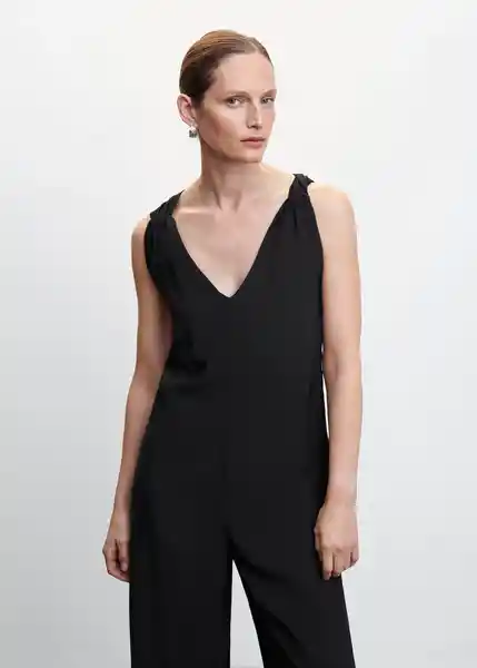 Enterizo Mono Ticket-H Negro Talla S Mujer Mango