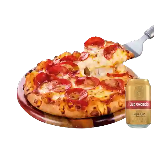 Combo Pizza Pepperoni + Club col. Dorada Lta 330ml