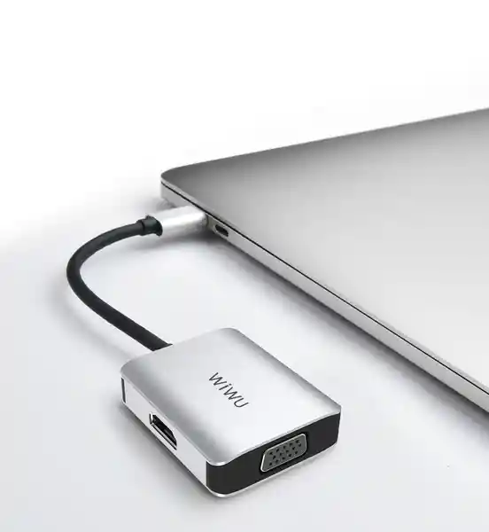 Wiwu Adaptador Usb 2 en 1 Plateado