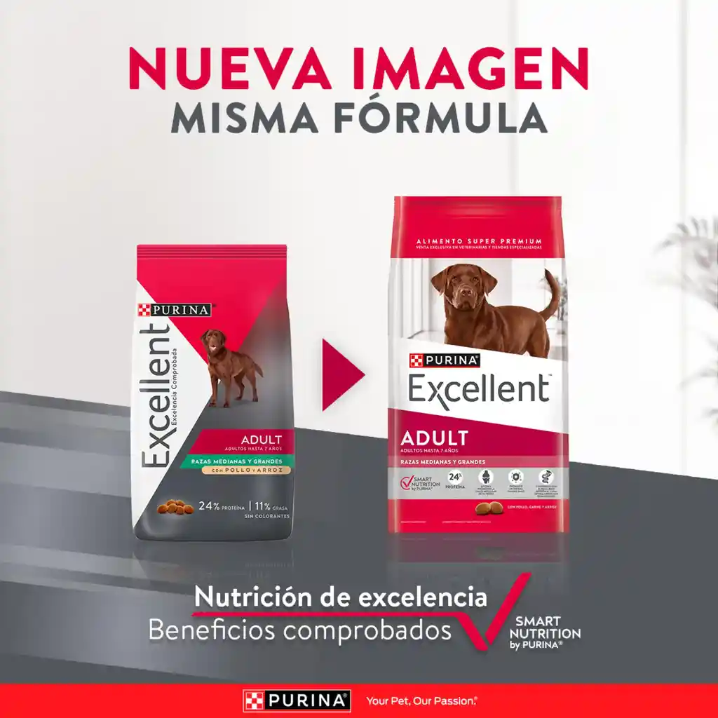 Comida para perros EXCELLENT ADULT Razas Medianas y Grandes x 3 kg