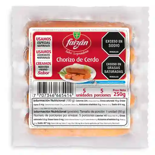 Chorizo Cerdo X 5 Unds Faizán