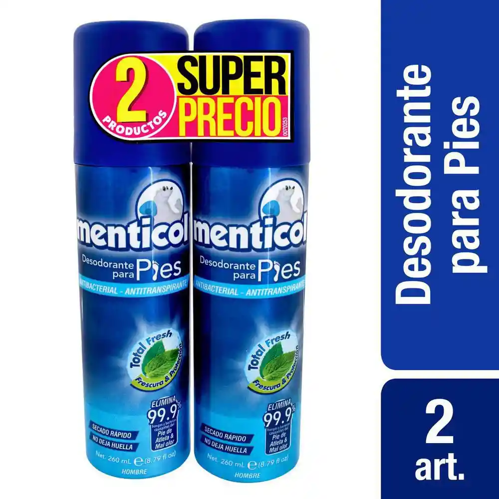 Menticol Desodorante Antitranspirante para Pies en Spray