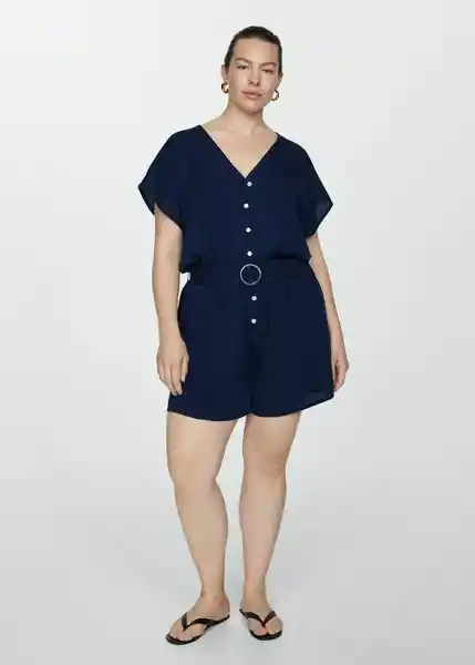 Enterizo Mono Milo Tejano Oscuro Talla 18 Mujer Mango