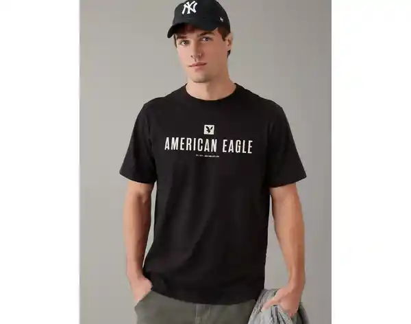 Camiseta Estampado Hombre Negra Talla X-Large American Eagle