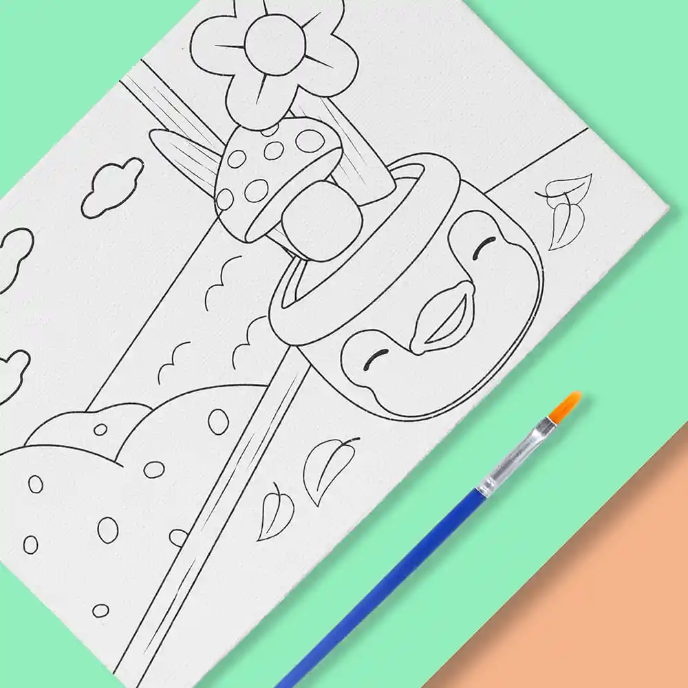 Miniso Kit de Pintura Mini Con Colores y Pincel de Hongo
