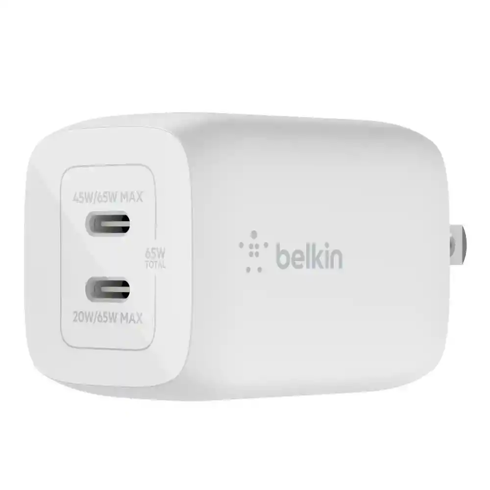 Cargador Dual Usbc Gan 65w Belkin Sin Ref