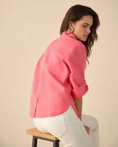 Camisa Rosa Camelia Medio Talla L 611G027 Esprit
