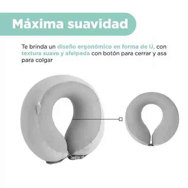 Almohada de Viaje Ajustable Para el Cuello Gris Miniso