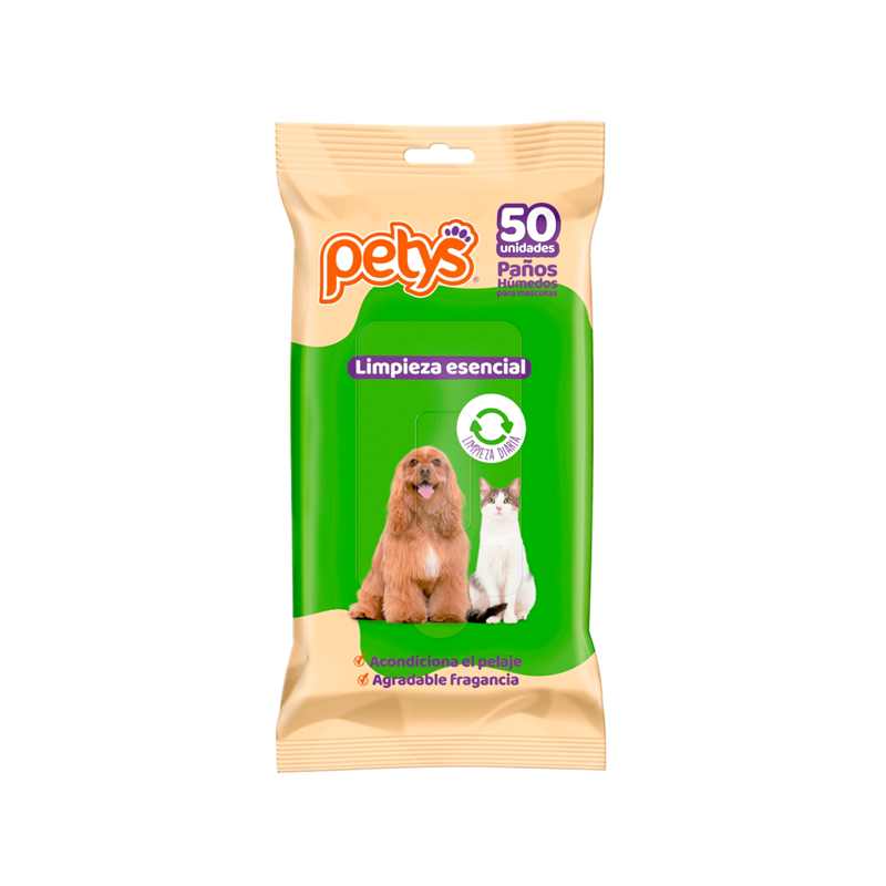 Petys Pañito Húmedos Limpieza Esencial 50 und