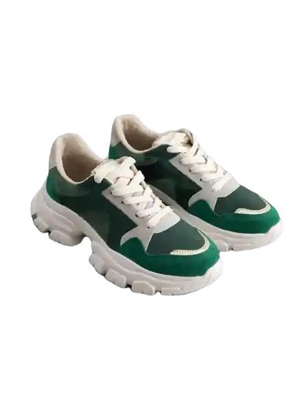 Tenis Suela Chunky Verde Talla 36