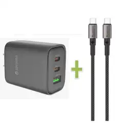 Cargador de Pared 65 Watts + Cable Tipo C 60 Watts Ca60w+ch65w
