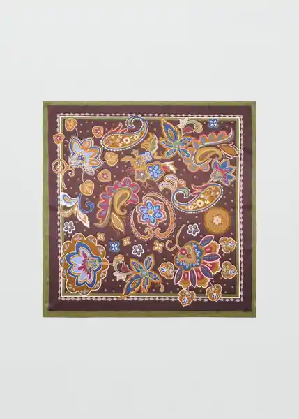 Pañuelo Delhi Chocolate Talla 99 Mujer Mango