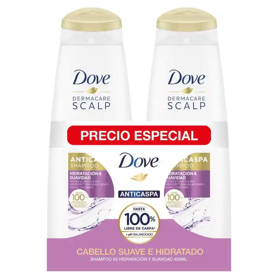 Dove Shampoo Anticaspa Cabello Suave y Hidratado