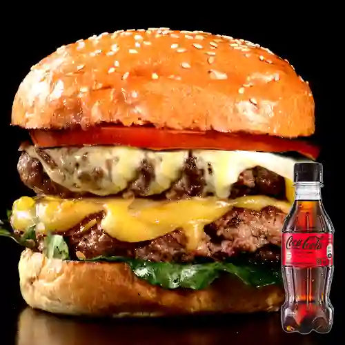 Combo Doble Cheese Burger + Coca Cola Sin Azúcar 250ML