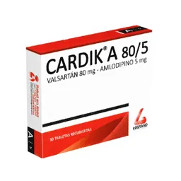 Cardik a Valsartan/amlodipino 80/5 Mg