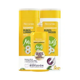Muss Shampoo Rubios Luminosos + Acondicionador Rubios Luminosos + Crema de Peinar Rubios Luminosos