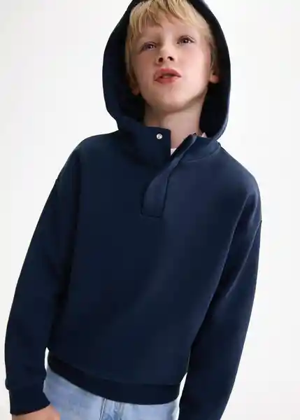 Buzo Sudadera Zipset Navy Talla 12 Niños Mango