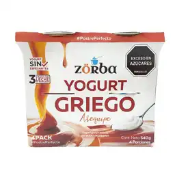 Zorba Pack Yogurt Griego Sabor Arequipe