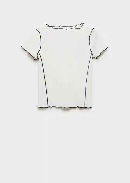 Camiseta Curlita Blanco Talla S Mujer Mango