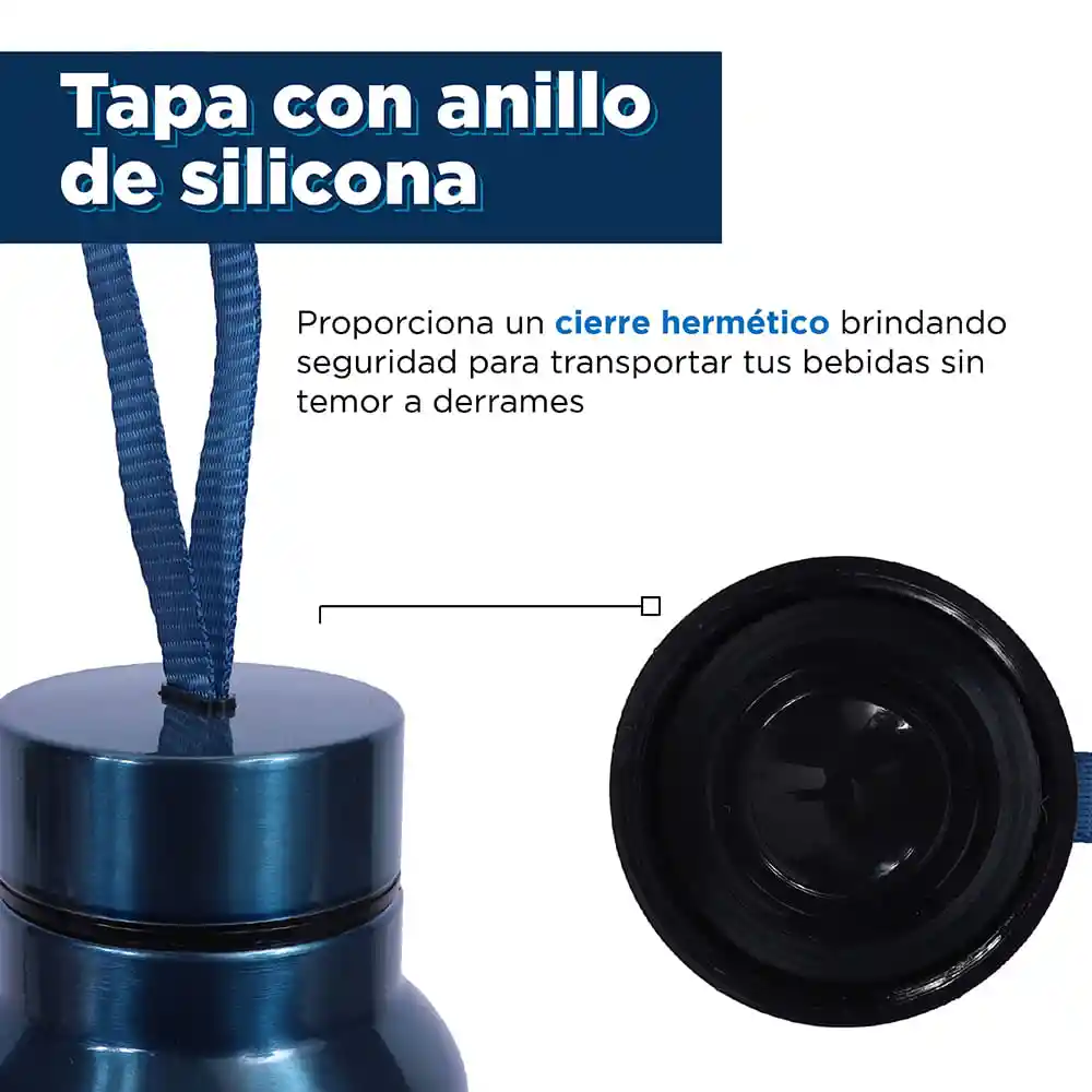 Miniso Termo de Acero Inoxidable Con Correa Azul 950 mL