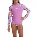 Camiseta Manga Larga Sunshine Psych Checker Junior Femenina Morado-12