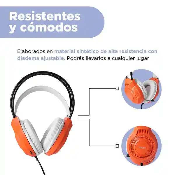 Audífonos Gaming de Diadema Blancos GH220 Miniso