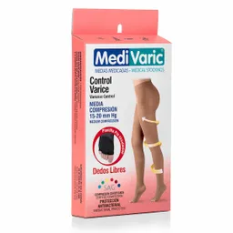 Medi Varic Media Dama Cadera 15-20 Transp Dedos Lib T-XL Beige
