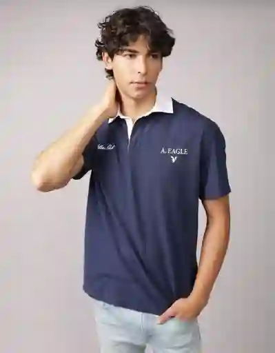 Polo Hombre Azul Talla Medium 4608483 American Eagle