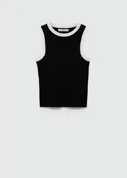 Top Fine Negro Talla XS Mujer Mango