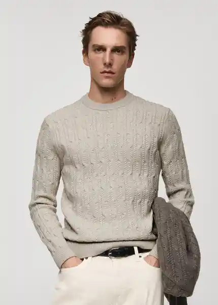 Buzo Jersey Koipe Gris Claro Vigoré Talla M Hombre Mango