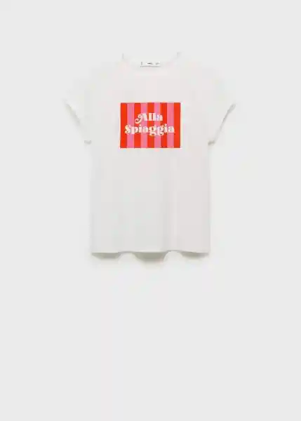 Camiseta Illustra Rojo Talla S Mujer Mango