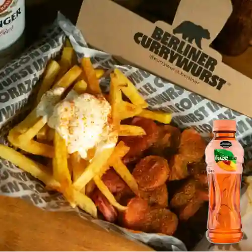 Combo Currywurst Curry + Fuze Tea Durazno 400ML