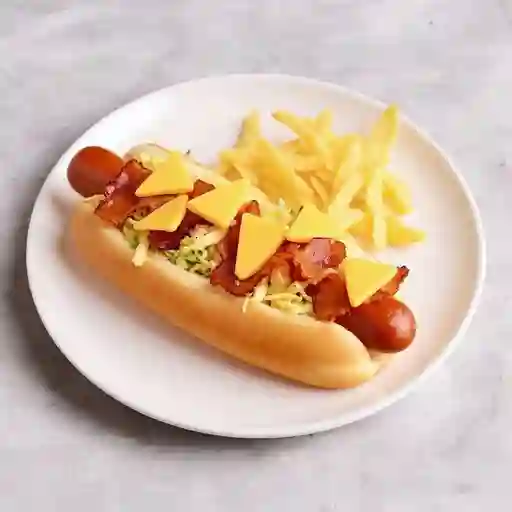 Perro queso al extremo