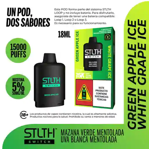 Stlth Vapeador Switch Pod White Grape Ice & Green Apple Ice