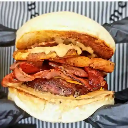 Hipotle bbq burger + papas+cocacola orig