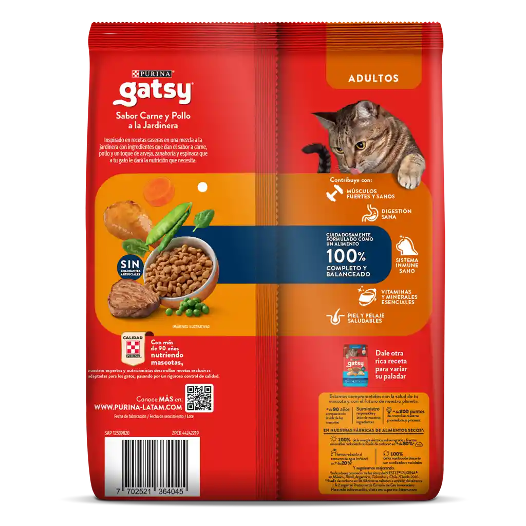 Comida para Gatos Purina Gatsy pollo y carne 500gr