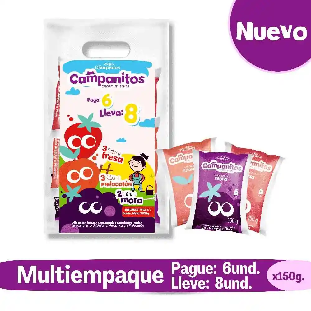 Campanitos Bebida Láctea de Sabores Surtidos