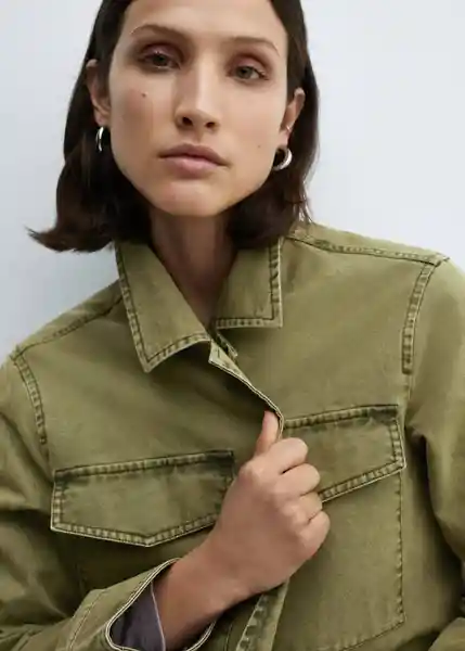 Sobrecamisa Caracas Khaki Talla XL Mujer Mango