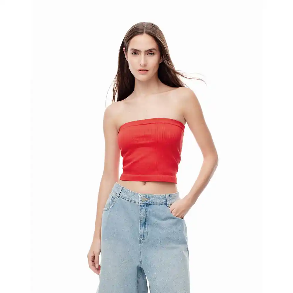 Camiseta Tipo Strapless en Seamles Femenino Luwi Gef Talla