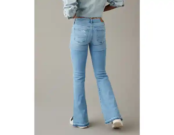 Jean Flare de Mujer Azul Talla 8 LONG American Eagle