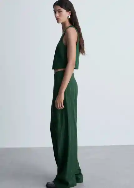 Pantalón Boing Verde Talla 40 Mujer Mango