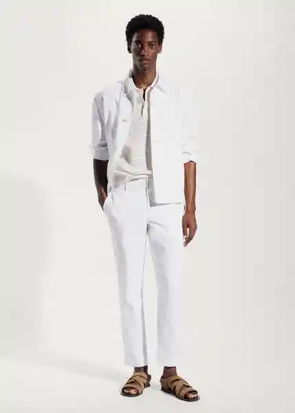 Chaqueta Conca Blanco Talla M Hombre Mango