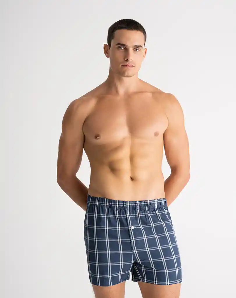 Bóxer Largo Amplio Tejido Plano Masculino Sekong X2 Punto Blanco