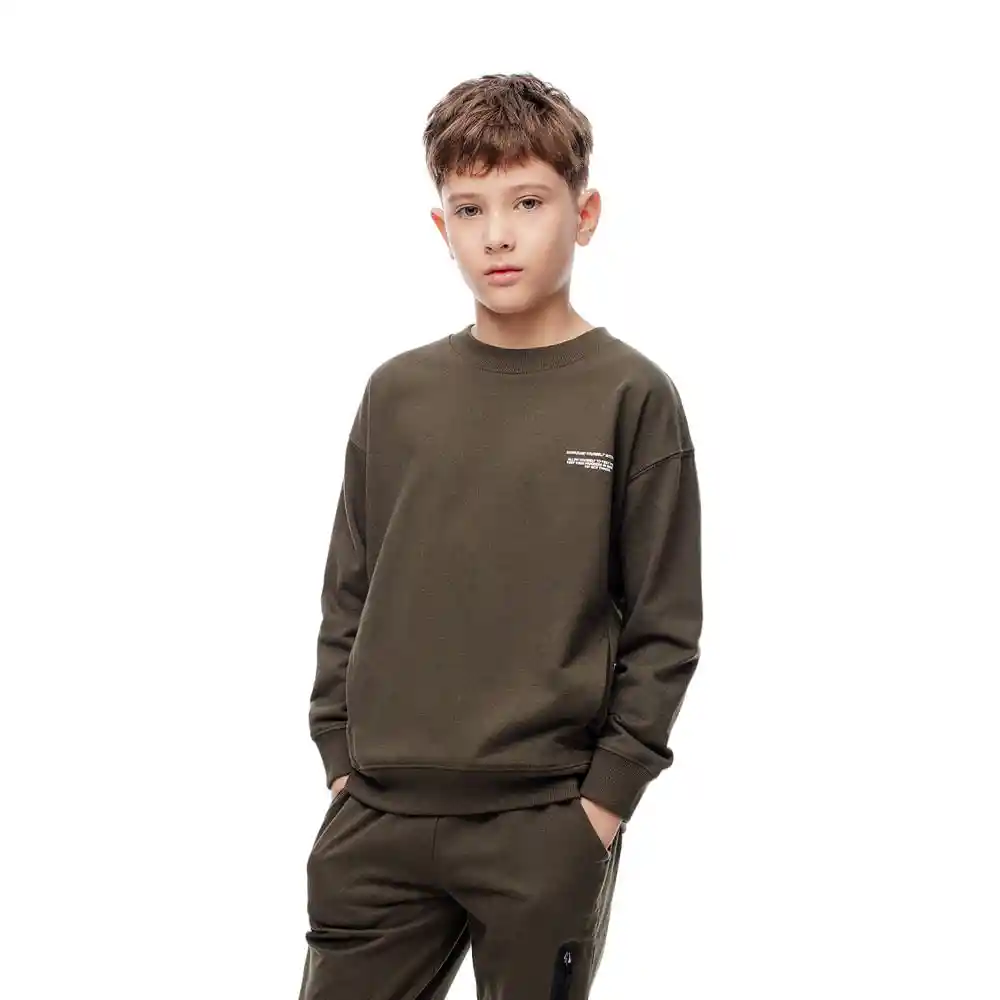 Buzo Cuello Redondo en Tejido de Punto Kids Masculino Lizir Kd Gef