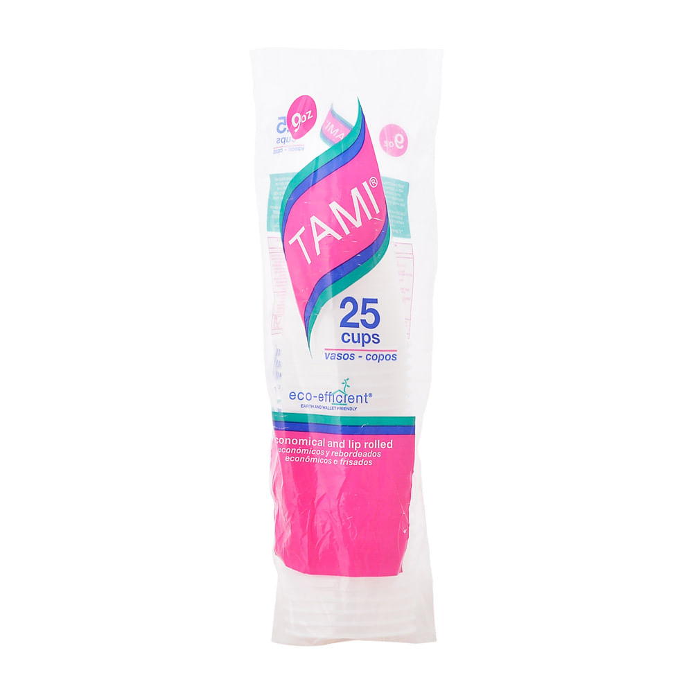 Tami Vasos Plásticos Opal 9 Onzas 25 und