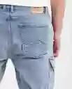 Bermuda Tipo Cargo Azul Cristalino Claro Talla 34 Chevignon