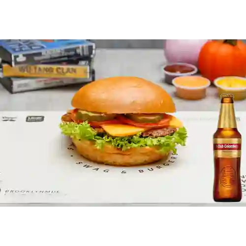 Combo Cheese Burger + Club col. Dorada Bot. 330ml