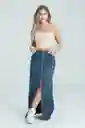Falda Denim Midi Cierre