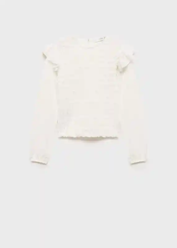 Camiseta Clara Off White Talla 12 Niñas Mango